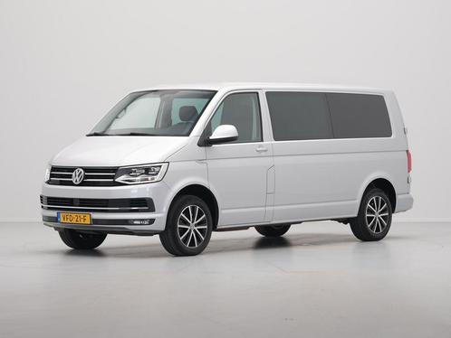 Volkswagen Transporter 2.0 TDI L2H1 DC Highline, Auto's, Bestelauto's, Dealer onderhouden, Lease, Zwart, Automaat, Overige kleuren