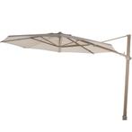 Siesta premium zweefparasol 350 cmØ houtlook frame sand 4, Tuin en Terras, Parasols, Ophalen of Verzenden, Nieuw