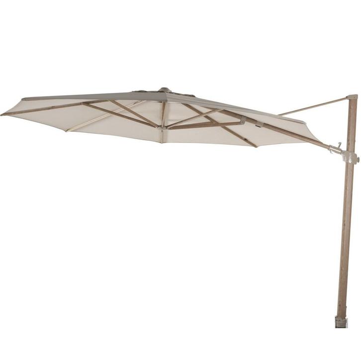 Siesta premium zweefparasol 350 cmØ houtlook frame sand 4, Tuin en Terras, Parasols, Nieuw, Ophalen of Verzenden