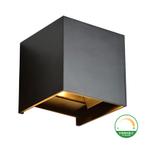 LED Cube Wandlamp 6W | Dim to Warm | IP65 | Zwart, Huis en Inrichting, Lampen | Wandlampen, Ophalen of Verzenden, Nieuw, Metaal