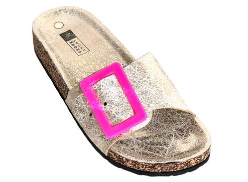 Golden Slipper met roze gesp, i love them !, Kleding | Dames, Schoenen, Slippers, Overige kleuren, Nieuw, Ophalen of Verzenden