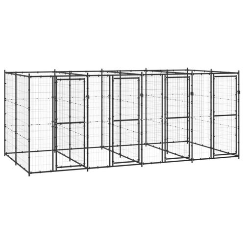vidaXL Hondenkennel 9,68 m² staal, Dieren en Toebehoren, Honden-accessoires, Nieuw, Verzenden