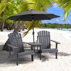 TRUUSK Set Van 2 Terrasstoelen Met Tafel En Parasolgat, Ergo, Verzenden, Nieuw