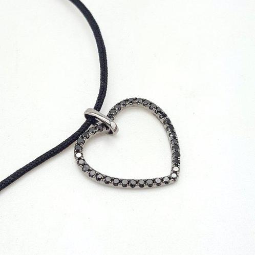 Ketting met hanger - 18 karaat Witgoud - 0.40ct. tw. Diamant, Sieraden, Tassen en Uiterlijk, Antieke sieraden