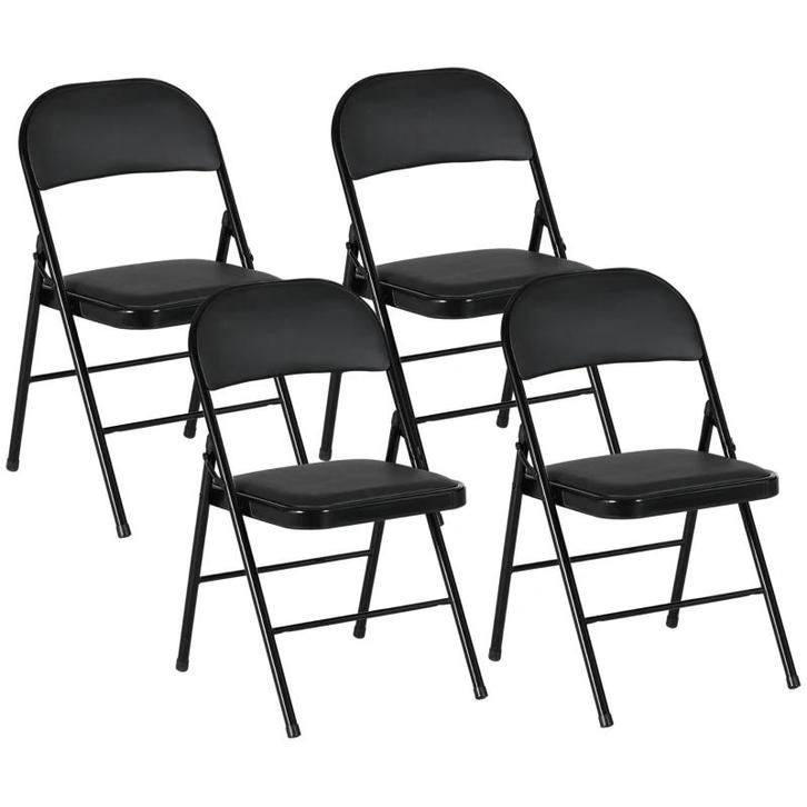 TRUUSK Set van 4 Kunstleren Klapstoelen - Metalen Frame tot, Huis en Inrichting, Stoelen, Nieuw, Verzenden