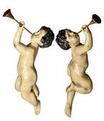 Baroque - Beeldje - Putti - 31 cm (2) - Gips