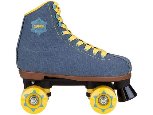 Nijdam Retro Rolschaatsen - Denim Rebel - Denimblauw/Geel -, Huis en Inrichting, Woonaccessoires | Overige, Nieuw, Verzenden
