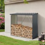 [casa.pro] Stalen brandhout rek Kalmar houtopslag 156x80x152, Tuin en Terras, Haardhout, Verzenden