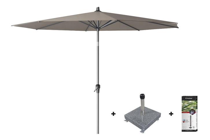 Platinum Riva parasol 3 m. rond - Premium - Havanna + voet +, Tuin en Terras, Tuinsets en Loungesets, Nieuw, Overige materialen