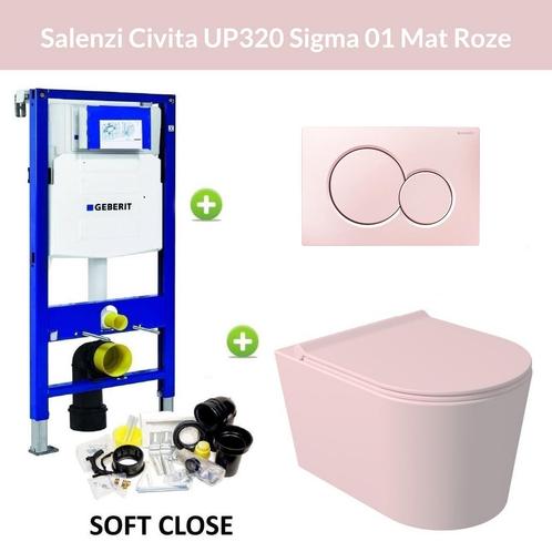 Geberit UP320 Toiletset Wandcloset Salenzi Civita Mat Roze, Doe-het-zelf en Verbouw, Sanitair, Overige typen, Nieuw, Ophalen of Verzenden