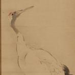 Crane with Inscription - With signature  (Arikoto) ,, Antiek en Kunst