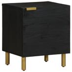 vidaXL Nachtkastje 40x33x46 cm massief mangohout zwart, Minder dan 45 cm, Verzenden, Nieuw, Minder dan 55 cm