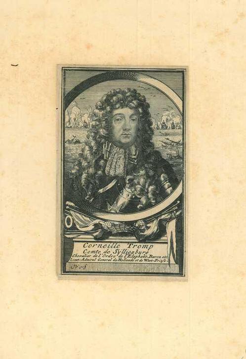 Portrait of Cornelis Maartenszoon Tromp, Antiek en Kunst, Kunst | Etsen en Gravures