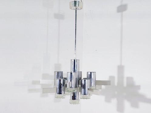 Gaetano Sciolari - Kroonluchter - Glas, Staal, Antiek en Kunst, Antiek | Lampen