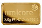 2.5 Gram goudbaar Umicore, Postzegels en Munten, Edelmetalen en Baren, Verzenden, Goud