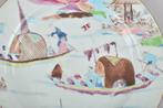 Bord - A CHINESE FAMILLE ROSE FISHING PLATE - Porselein