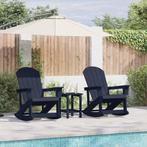 vidaXL Tuin Lounge Set 3 pcs Marineblauw HDPE, Verzenden, Nieuw, Loungeset