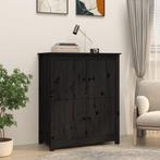 vidaXL Dressoir 83x41,5x100 cm massief grenenhout zwart, Huis en Inrichting, Kasten | Dressoirs, Verzenden, Nieuw, 50 tot 100 cm