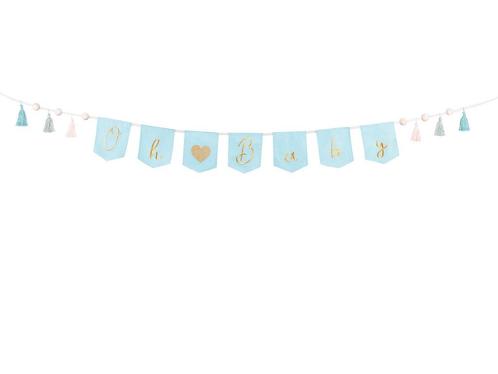 Blauwe Geboorte Banner Oh Baby Met Tassels (2,5m), Hobby en Vrije tijd, Feestartikelen, Nieuw, Ophalen of Verzenden