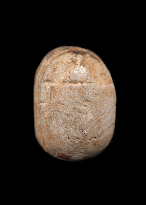 Oude Egypte, tweede tussenperiode Speksteen Scarab met valk, Antiek en Kunst, Antiek | Overige Antiek