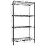 GGM Gastro | Stalen rek - 900x450mm - 4 planken - Zwart |, Verzenden