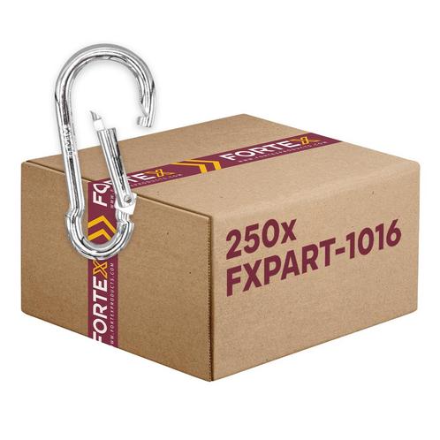250x FORTEX Karabijnhaak 6x60mm WLL 120 kg verzinkt DIN 5299, Muziek en Instrumenten, Licht en Laser, Verzenden