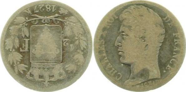 1/2 Francs Frankreich 0,5 Francs 1827 K mintage 9 585 stc..., Postzegels en Munten, Munten | Europa | Niet-Euromunten, Verzenden