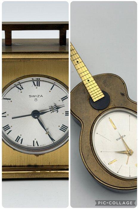 Tafelklok - lot swiza 8 jours guitar - Staal - 1950-1960, Antiek en Kunst, Antiek | Klokken