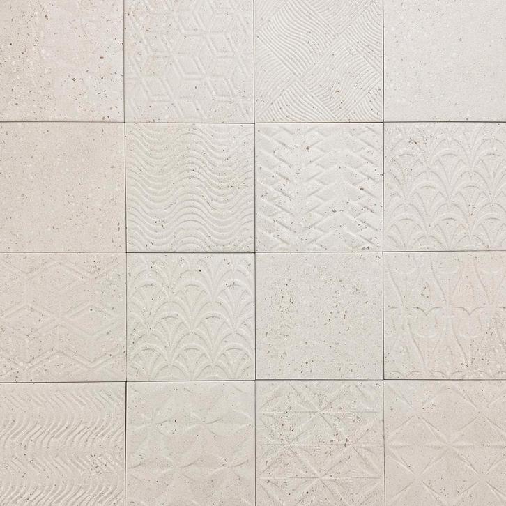 Wandtegel dipsy decor off white 15x15 op=op wandtegel, Doe-het-zelf en Verbouw, Tegels, Wandtegels, Nieuw, 10 m² of meer, Keramiek