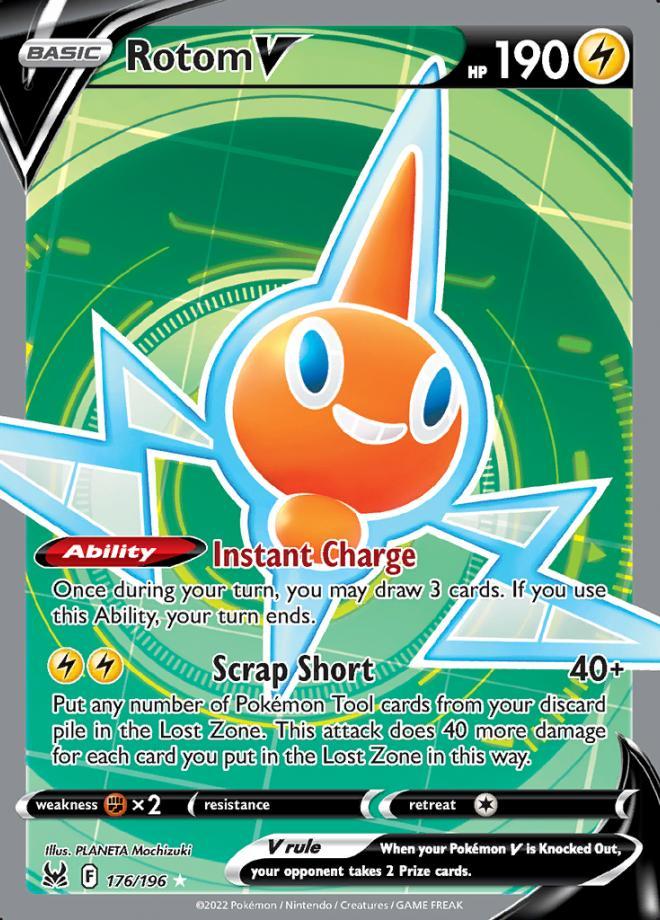 Rotom V 176/196 lost Origin, Hobby en Vrije tijd, Verzamelkaartspellen | Pokémon, Losse kaart, Nieuw, Foil, Ophalen of Verzenden