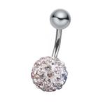 Fako Bijoux® - Navelpiercing - Disco Dots - 8mm - Wit, Verzenden, Nieuw