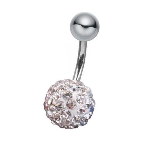 Fako Bijoux® - Navelpiercing - Disco Dots - 8mm - Wit, Sieraden, Tassen en Uiterlijk, Piercings, Verzenden