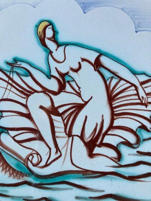 Art Deco Tegel - Venere su conchiglia - ceramica SCI di, Antiek en Kunst, Antiek | Glas en Kristal