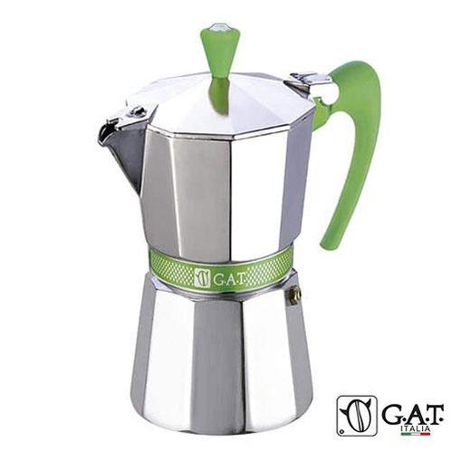 G.A.T. Italia Betty Percolator Groen 3 kops, Witgoed en Apparatuur, Koffiezetapparaten, 2 tot 4 kopjes, Nieuw, Koffiebonen, Combi