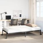 vidaXL Bedframe zonder matras opvouwbaar 90x190 cm staal, 90 cm, Eenpersoons, Verzenden, Zwart