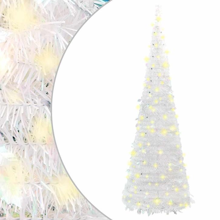vidaXL Kunstkerstboom pop-up 200 LEDs 210 cm wit, Diversen, Kerst, Nieuw, Verzenden