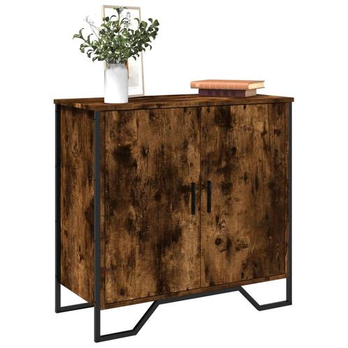 vidaXL Dressoir 78x35,5x74,5 cm bewerkt hout gerookt, Huis en Inrichting, Kasten | Dressoirs, 25 tot 50 cm, Nieuw, 50 tot 100 cm