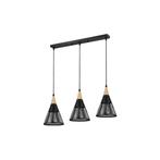 Hanglamp | Celestia | 30 cm | 3-lichts | Zwart/Hout, Ophalen of Verzenden, Nieuw, 75 cm of meer