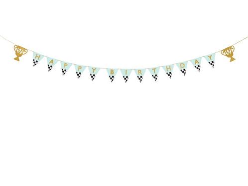 Happy Birthday Letterslinger Race Vlag 3m, Hobby en Vrije tijd, Feestartikelen, Nieuw, Verzenden