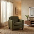 Leren fauteuil Smart - Granada Moss (olijf/groen) - Poten, Nieuw, Ophalen of Verzenden, Bohemian, Eigentijds, Modern, Retro, 50 tot 75 cm