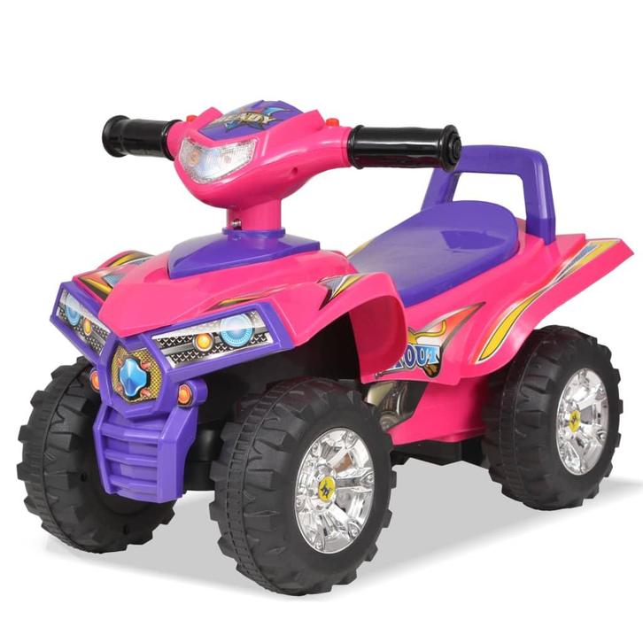 vidaXL Loopquad met licht en geluid roze en paars, Kinderen en Baby's, Speelgoed | Buiten | Voertuigen en Loopfietsen, Nieuw, Verzenden