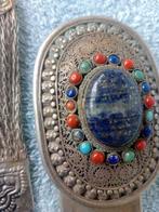 Gordel ingelegd met koraal, turquoise en lapis lazuli -