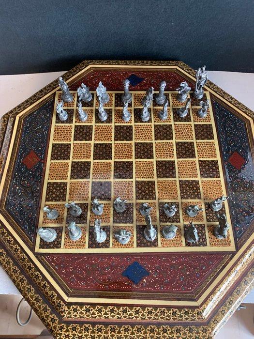 Schaakspel - khatam - Hout, Antiek en Kunst, Curiosa en Brocante