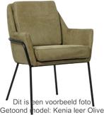 Set van 6 Taupe leren industriële design eetkamerstoelen - G, Overige kleuren, Nieuw, Leer, Ophalen of Verzenden