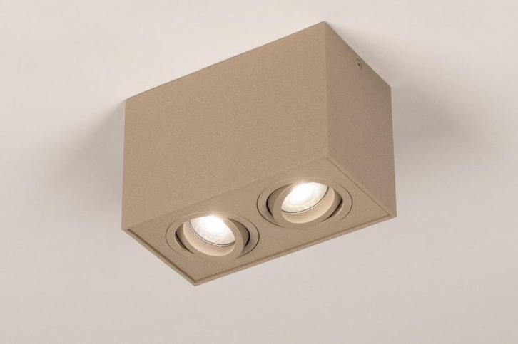 Rietveld Spots - Taupe - Metaal, Aluminium, Huis en Inrichting, Lampen | Hanglampen, Verzenden