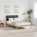 vidaXL Bedframe Bruin en donkergrijs 120 x 190 cm Massief, Huis en Inrichting, Slaapkamer | Bedden, Verzenden, Nieuw, Bruin, Hout