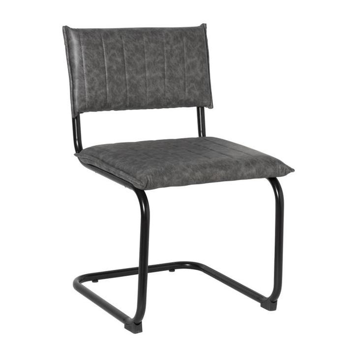 Eetkamerstoel Yara PU - antraciet - 82.5x56x55 cm, Huis en Inrichting, Stoelen, Verzenden