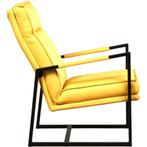 Leren fauteuil Square - Toledo Giallo (geel), Huis en Inrichting, Fauteuils, Nieuw, Ophalen of Verzenden, 50 tot 75 cm, Industrieel, Modern