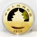 China. 2018 30g ¥10 CNY Chinese Silver Panda Gold Gilded, Postzegels en Munten, Edelmetalen en Baren