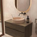 Salenzi Travertin Light Waskom 40x40x10cm Geribbeld, Ophalen of Verzenden, Nieuw, Overige typen